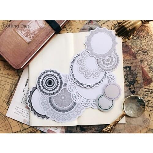 10Pcs/lot Vintage Lace Flower Vellum Paper Stickers For Diy Photo Albums Card Making Scrapbooking Happy Planner Paper Crafts