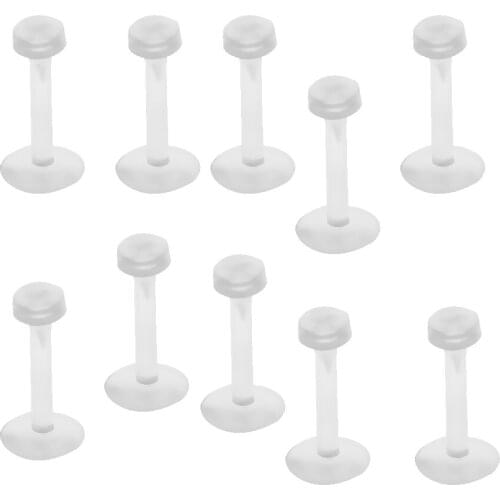 10PCS Women Clear Acrylic Nose Pin Bone Stud Nose Piercing Studs Transparent Body Jewelry