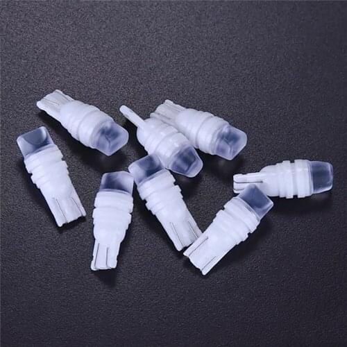 100Pcs/Lot LED Ceramic Lens W5W T10 194 168 3D White Red Blue Yellow Side License Plate Light Reading Lamp DC 12V Wholesale