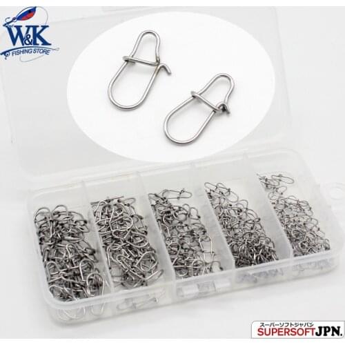 105 pcs Stainless Steel Lock Snap Set with 5 Cell Storage Box Fishing Line Snap Pro Fast Lock Buckle Fishing Accessories