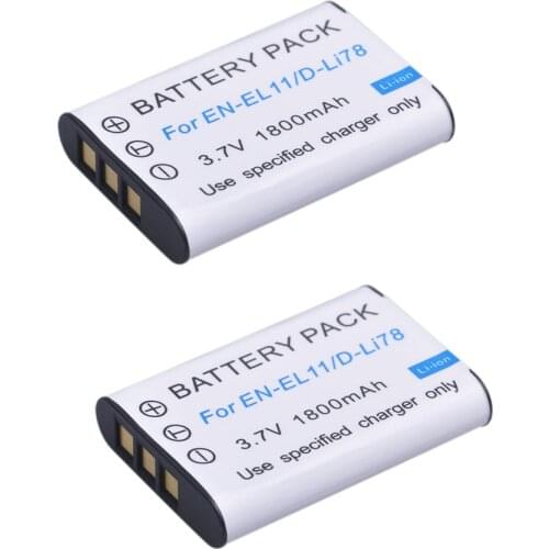 1800mAh EN-EL11 EN EL11 D-Li78 NP-BY1 NP BY1 Battery for Nikon Coolpix S550 S560 Pentax M50 W60 W80 V20 Sony HDR-AZ1 AZ1V AZ1VR