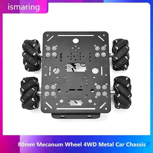 80mm Mecanum Wheel 4WD Metal Car Chassis DIY Mobile Robot Platform Remote Control Kit