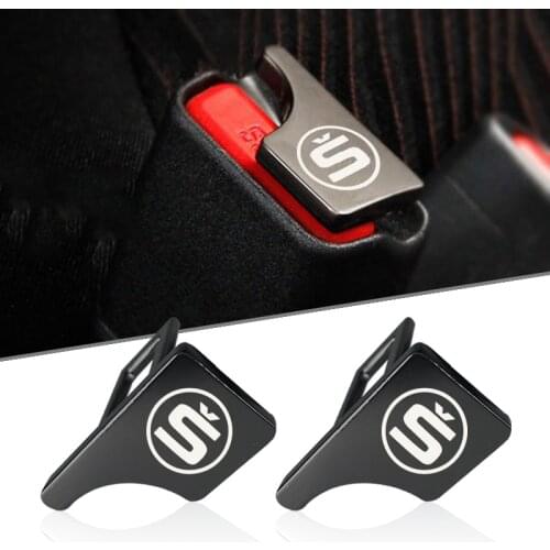 Car seat belt buckle protective cover Pure metal Brown For Skoda Octavia FABIA KAMIQ KAROQ KODIAQ RAPID SCALA SUPERB Accessories