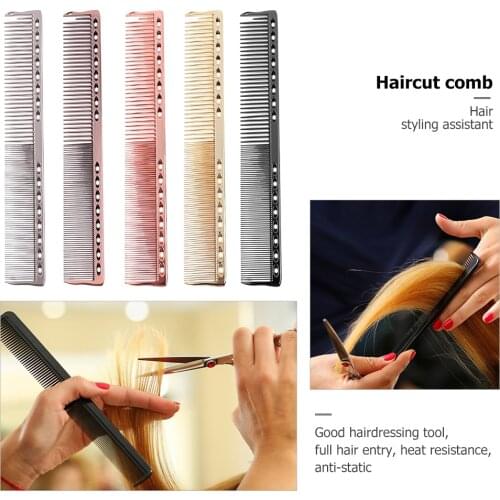 Aluminum Anti-static Barber Hairdressing Combs Detangling Hair Cutting Tools Hair Brushes Girls Ponytail Comb