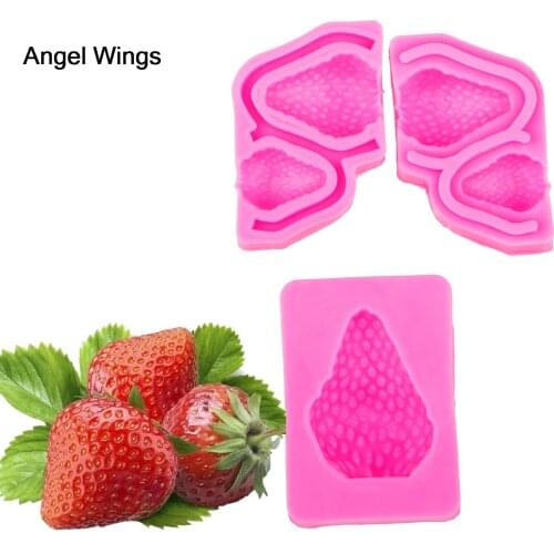 Angel Wings Food grade 3D fondant cake silicone mold Raspberry shaped for Reverse forming chocolate decoration tools F1206