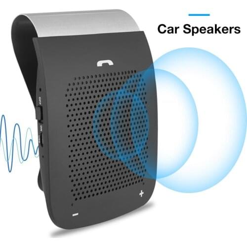WS101 Bluetooth Car Speaker Wireless Handsfree Auto Phone Connection Sunproof Kit with Mic Clip Design Car Safe Driving Talking