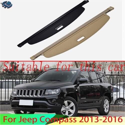 For Jeep Compass 2013-2016 Aluminum+Canvas Rear Cargo Cover privacy Trunk Screen Security Shield shade Accessories
