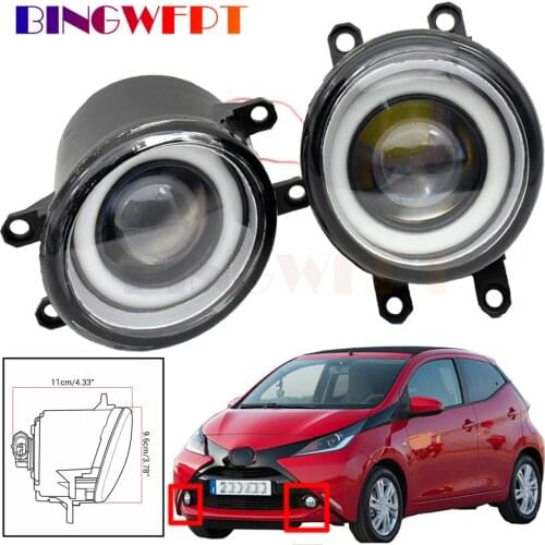 Car H11 LED Fog Light Angel Eye Daytime Running Light 12V For Toyota Aygo (_B4_) 2014 2015 2016 2017 2018