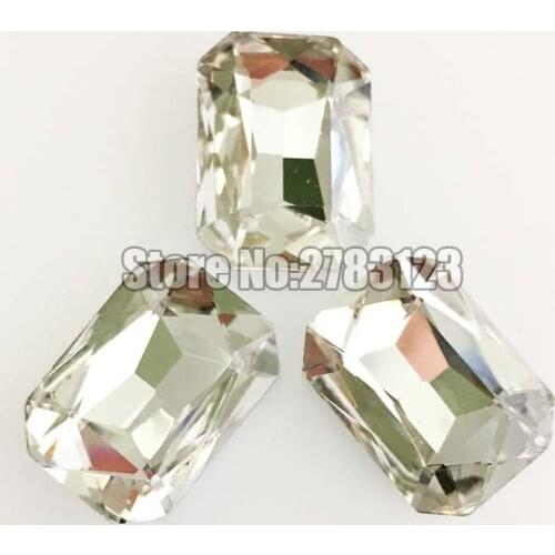 White Rectangle octagon shape high quality crystal glass pointback loose rhinestone 4x6mm 6x8mm 8x10mm 10x14mm 13x18mm 18x25mm