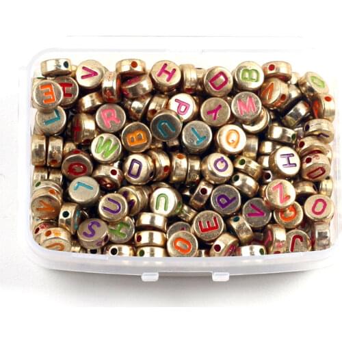 200pcs/Box Acrylic Beads Round 4x7mm Mixed Letter Bead Loose Spacer Beads for Jewelry Making Handmade Diy Bracelet Necklace