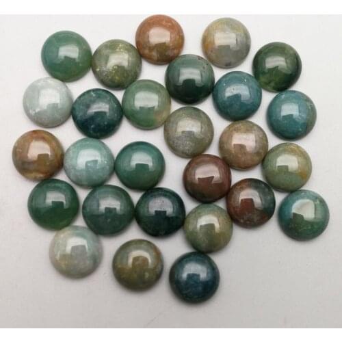 Fashion 12mm natural india onyx Stone beads no hole charm round CAB Cabochon for jewelry making Wholesale 50pcs/lot