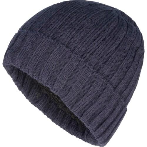 Connectyle Mens Classic Daily Skull Beanie Hat Soft Thick Fleece Lined with Earflaps Warm Winter Rib-Knitted Skull Watch Cap