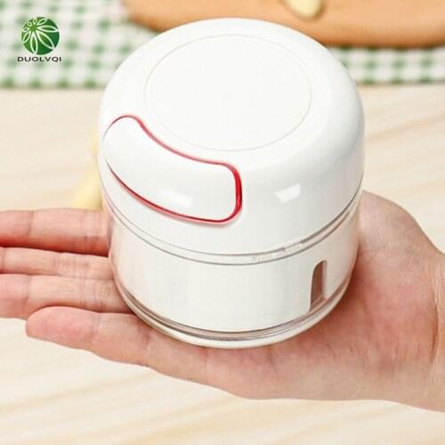 Duolvqi Mini Garlic Press Food Chopper Stainless Steel Seasoning Chili Ginger Onion Shredder Meat Grinder Fruit Vegetable Tool