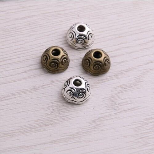 SWEET BELL 50pcs 7*12*12mm Two Color Receptacle Hollow Stereoscopic DIY Spaced Jewelry Accessories Charms For Jewelry Making