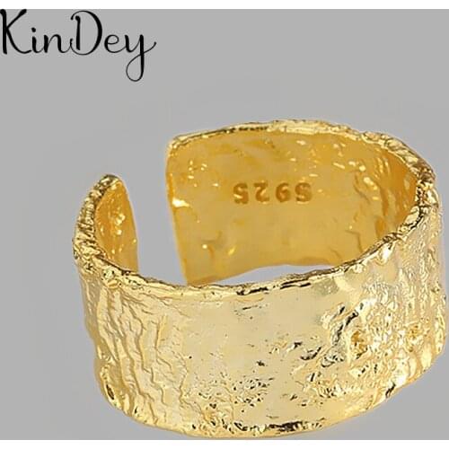 Korean Trendy Silver Color Irregular Round Rings For Women Lady Men Antique Rings Open Finger Jewelry