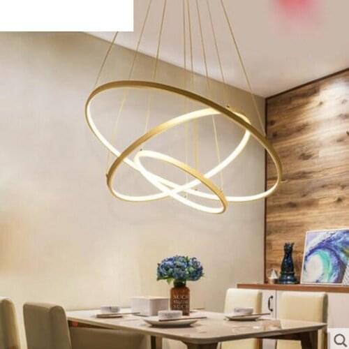 Creative art personality restaurant lamp fashion led chandelier Nordic Hong Kong-style living room lamp circular ring lamp light