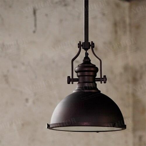 Loft creative retro restaurant bar American country style wrought iron balconies industry pendant lamp
