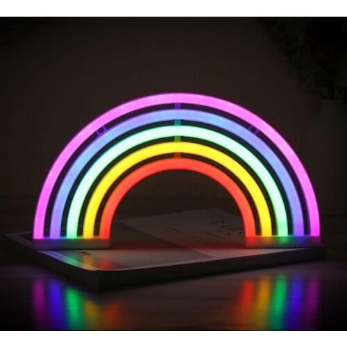 Night Light Neon Sign Light SMD2835 Indoor 5 Color Rainbow Model Holiday Xmas Party Wedding Decorations Table Lamps