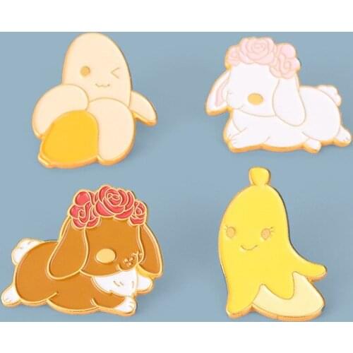 New product cartoon fruit cute and cute garland banana shape alloy brooch