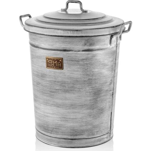 The Mia New Season Trend Style Gift Metal Tumbled Gray Tone Color Clamshell Gift Bath For Laundry Basket-60 lt