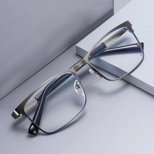 Stainless Steel Reading Glasses Men Women Anti-Blu-ray HD Computer Eyeglasses Reader Presbyopic Optical Lens Goggles +1.0 +1.5
