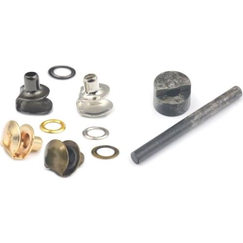 One Tool + 50Pcs Boot Hook eyelet 8mm Buckle Shoelace Hiking Rock Climbing Washer Craft DIY