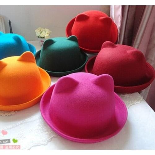 Autumn and winter free shipping Wool hat ladys fashion cap Japans style wool cat design cap adult and kid fashion accessories