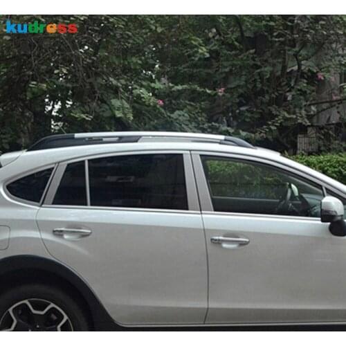 For Subaru XV Impreza Hatchback 2012 2013 Stainless Steel Full Window Trim Cover Sill Center Pillar Strip Car Accessories 26pcs