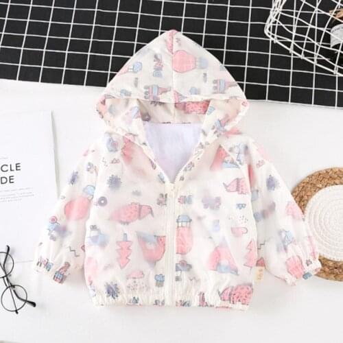 Girls Casual Cartoon Animal Print Clothing Hooded Active Jacket Spring New Style Boys Vitality Waterproof Tops Kid Fashion Outer