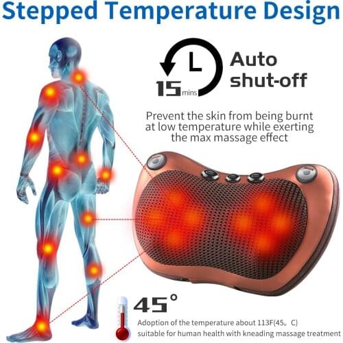 Relaxation Massage Pillow Vibrator Electric Shoulder Back Heating Kneading Infrared therapy pillow shiatsu Neck Massager