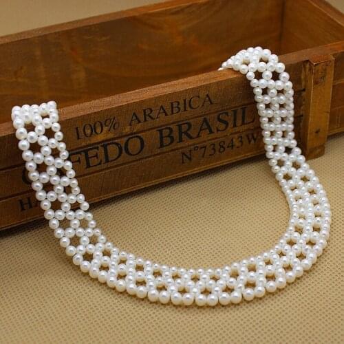 REAL PEARL Fashion Freshwater Pearl Necklace Party Wedding Necklace Handmade Jewelry Choker Womens Necklace