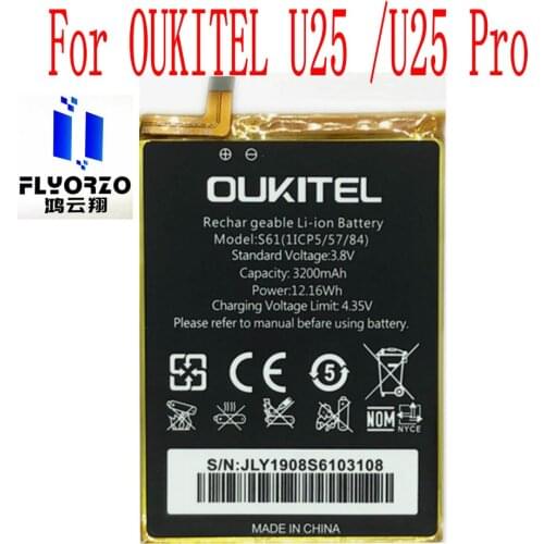 Brand new original 3200mAh Oukitel S61 Battery For OUKITEL U25 U25 Pro MTK6750T Mobile Phone