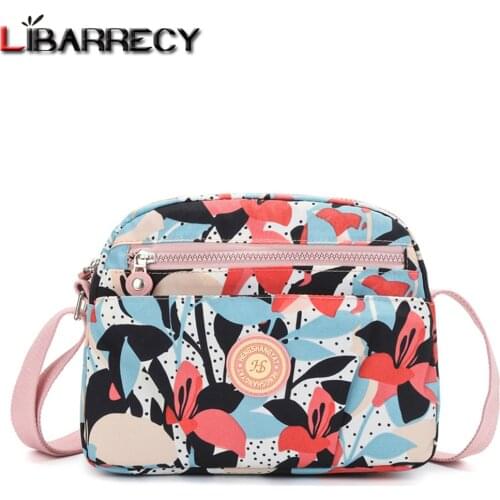 New Fashion Floral Pattern Multifunctional Ladies Messenger Bags High Quality Nylon Solid Color Women Shoulder Bag Travel Bags