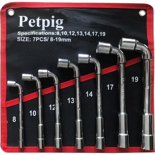 Car Wrench 7/12PCS L Type Socket Wrench Car Repair Tool High Carbon Steel L Spanner Keys L Style Angled Socket Wrench Tool Kits