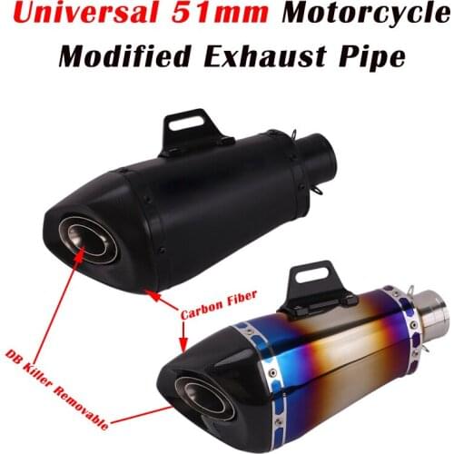 Universal 51mm Motorcycle Exhaust Escape Modified Motorbike Carbon Muffler DB Killer Silencer For GSXR K6 ER6N Z900 R6 GSX-S 750