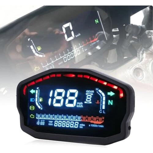 For 1,2,4 Cylinders Motorcycle Universal LED LCD Speedometer Digital Backlight Odometer For BMW Honda Ducati Kawasaki Yamaha