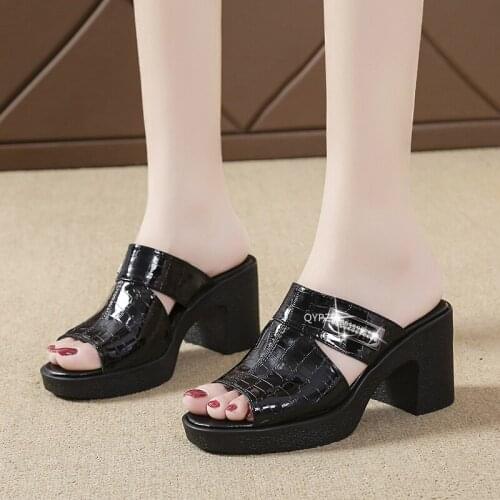 Women Slippers Ladies Summer Slippers Shoes Women High Heels Fashion Platform Summer Shoes Leather