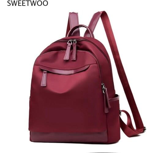 Women Backpack School Bags for Teenager Girls Nylon Bagpack Ladies Female Backpack Fashion Pack Womens Cloth Daypack