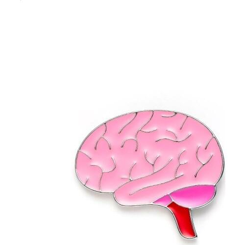 Brain Pins Pink Enamel Lapel Medical Badges for Jackets Men DIY Jewelry Nurse Brooch women Gift Anatomy Cartoon Pin Wholesale