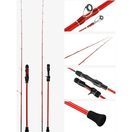 1.8m 1.98m PE 0.8-1.5 light jigging rod 30-80g Fishing rod for Slow jigging rod Casting Type solid tip Rubber Tail jigging rod