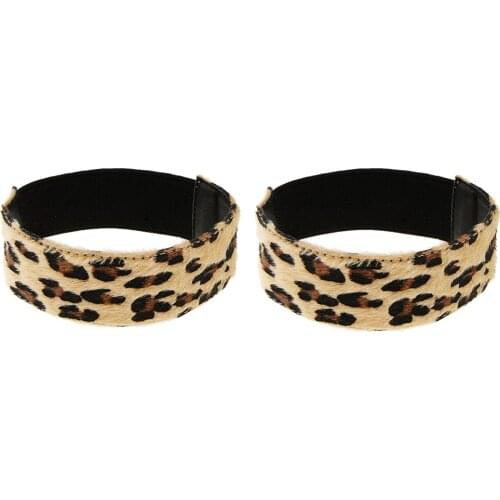 1 Pair Elastic Leopard Shoe Straps for Holding Loose Shoes High Heels