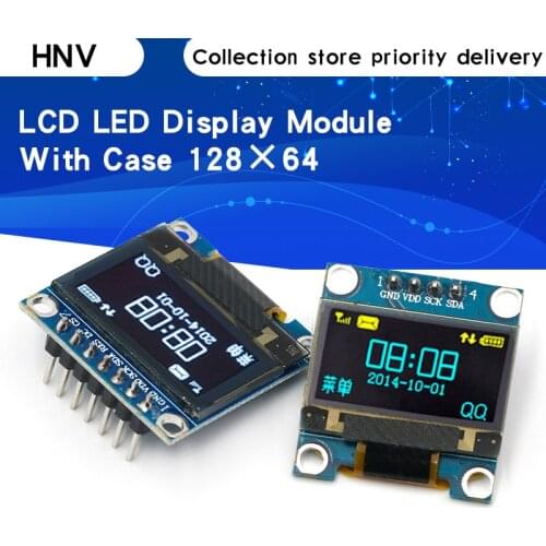 10PCS 4pin 7pin White/Blue/Yellow Blue color 0.96 inch 128X64 OLED Display Module For Arduino 0.96" IIC I2C SPI Communicate