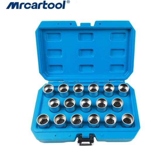 17Pcs Wheel Lock Lug Nuts Key Socket For Land Rover Discovery Range Rover Aurora Car Anti-theft Screw Socket Repair Tool