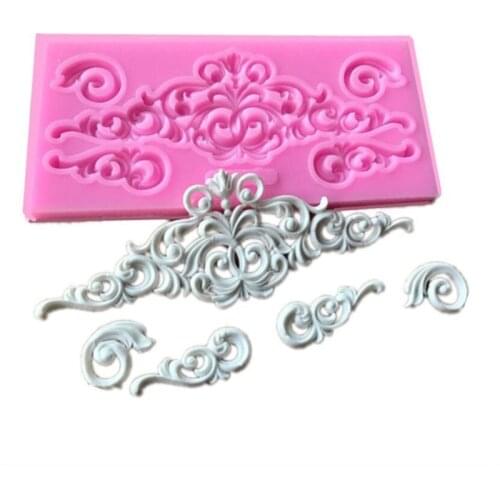 3D Craft Baroque Relief Silicone Molds Cake Border Fondant Mold DIY Cake Decorating Tools Candy Clay Chocolate Gumpaste Moulds