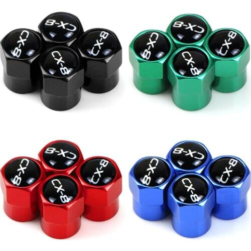 4PCS Car Styling for mazda CX-8 CX 8 2005-2018 Aluminum Valve Caps Car Wheel Tires Valves Tyre Stem Air Caps Accessories
