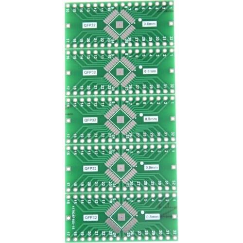 5Pcs/lot TQFP/LQFP/EQFP/QFP32 0.8mm To DIP32 Adapter PCB Board Converter