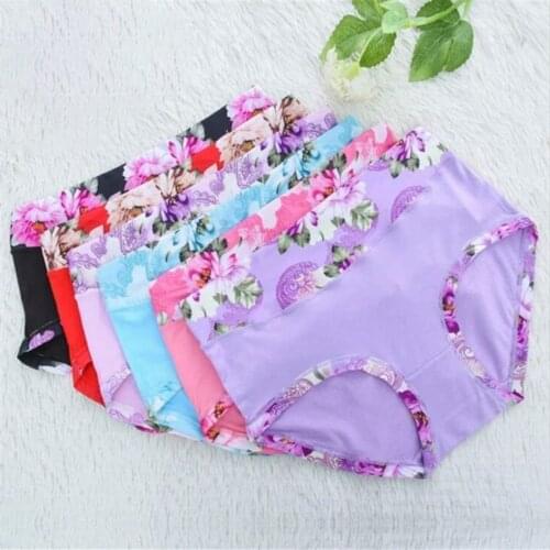 5Pcs Print Panties Womens Underwear Cute Cotton Panties Plus Size Briefs Girl Ladies lingeries Panty Sexy Underpants For Women