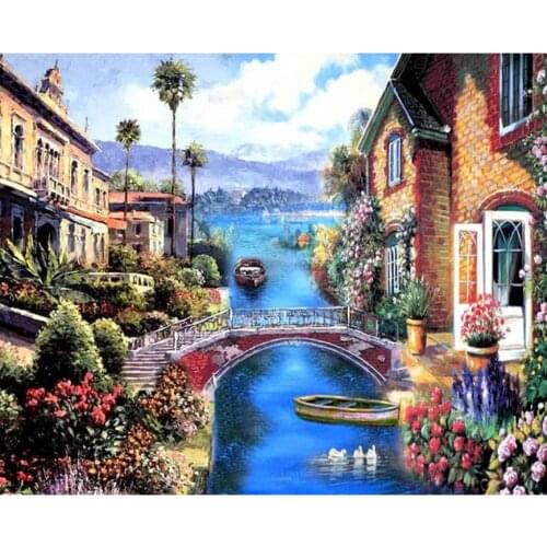 5d Diamond embroidery,house,diy diamond Painting Natural landscape rhinestone 3D picture cross stitch pattern Home decoration