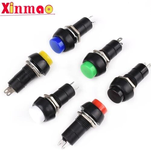 6pcs 12mm PBS-11A self-locking round small button switch PBS-11B without lock 3A 250V