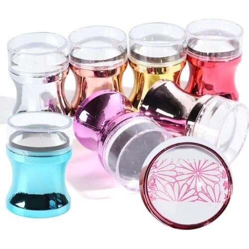 Nail accessories Silicone head transfer printing large metallic nail template transfer printing collocation